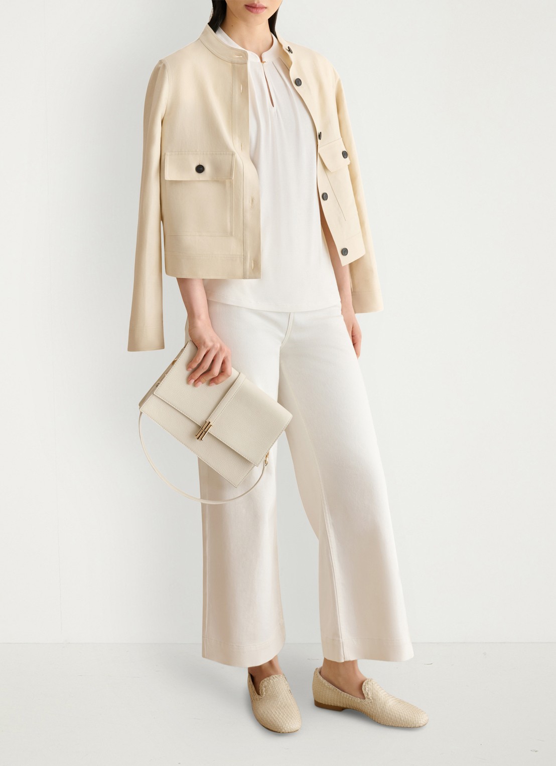 Hobbs Lila top met keyhole - voorkant 2 gebroken wit
