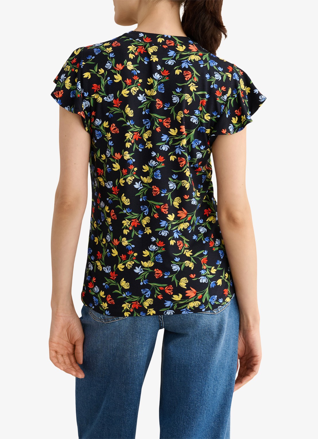 Hobbs Lila tuniek met bloemenprint - achterkant 6 zwart