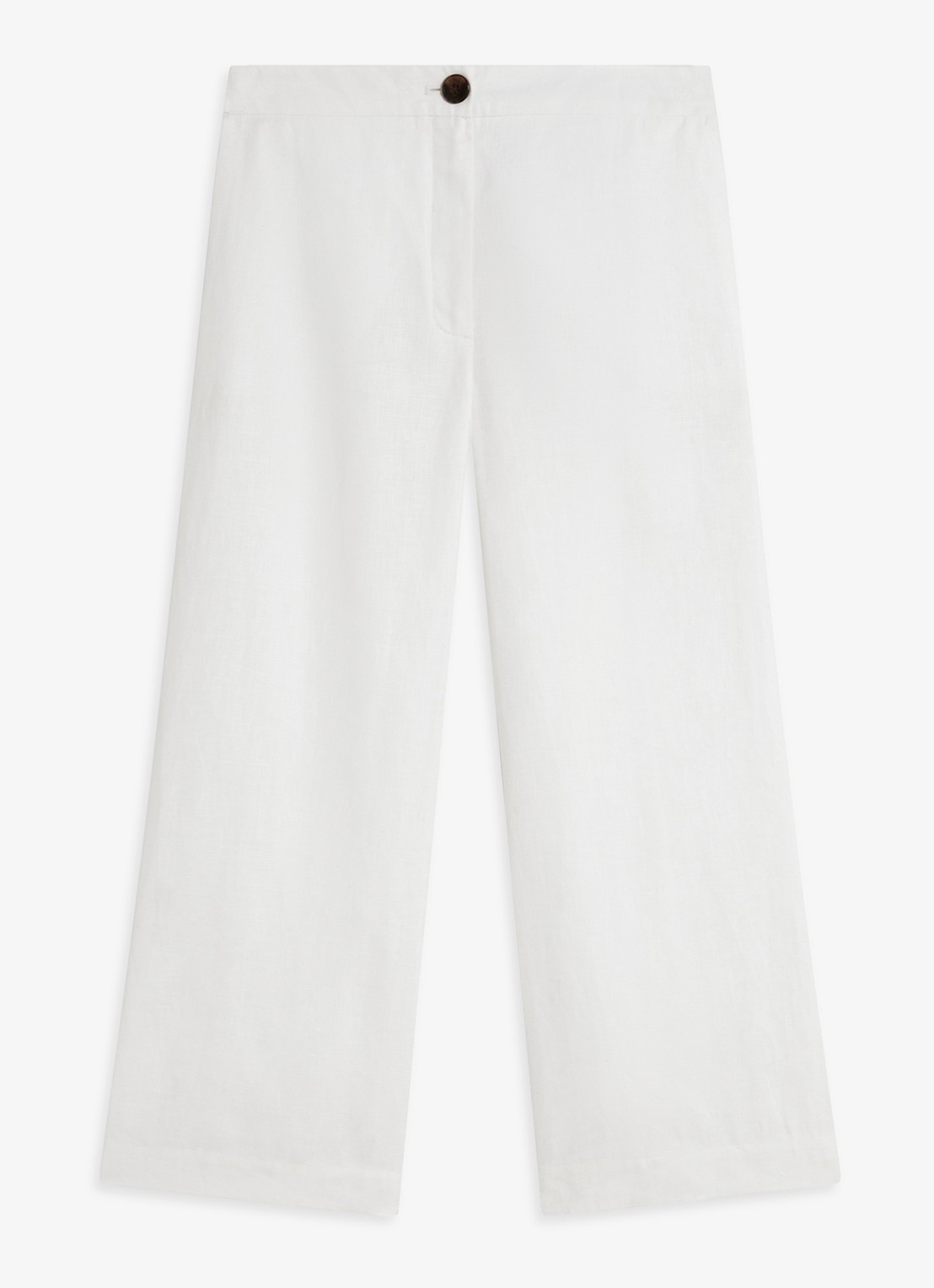 Hobbs Lillie high waist cropped loose fit pantalon van linnen - voorkant 2 wit
