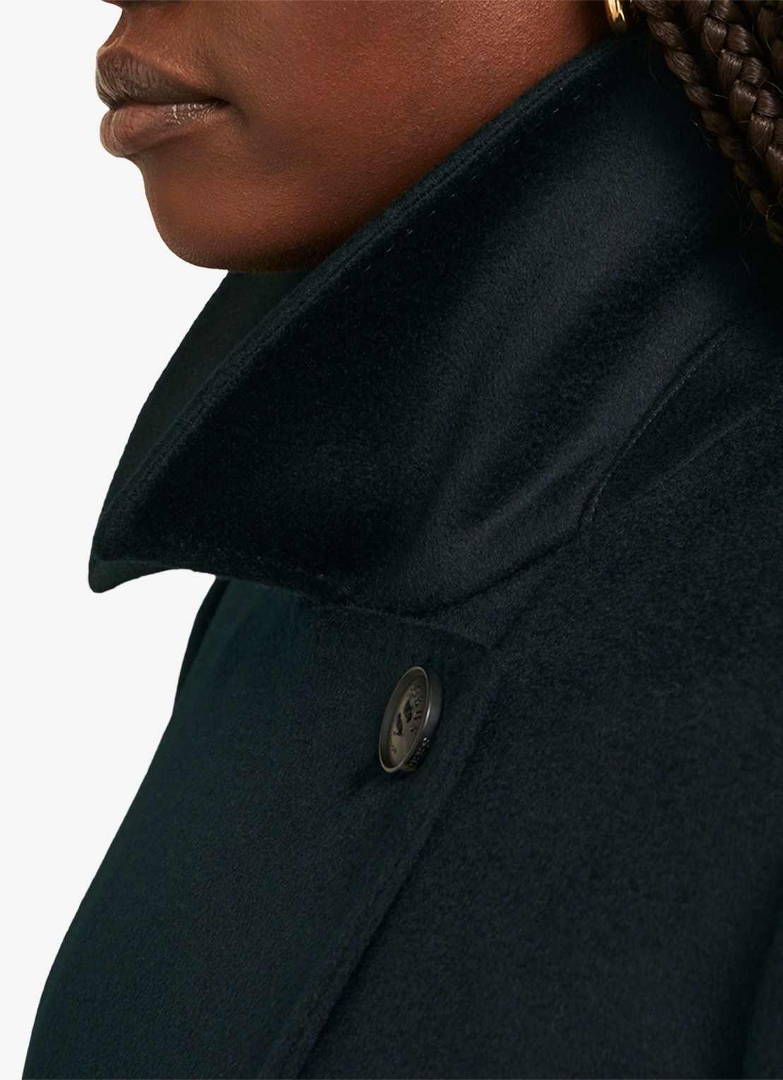 Hobbs Livia mantel met strikceintuur - detail 7 donkergroen