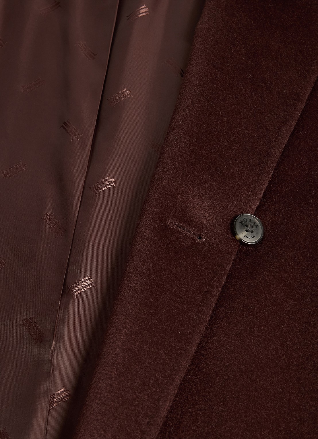 Hobbs Livia mantel van wol met strikceintuur - detail 3 donkerbruin
