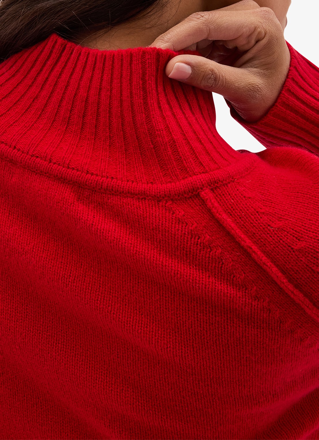 Hobbs Lorraine fijngebreide trui in wolblend - detail 2 rood