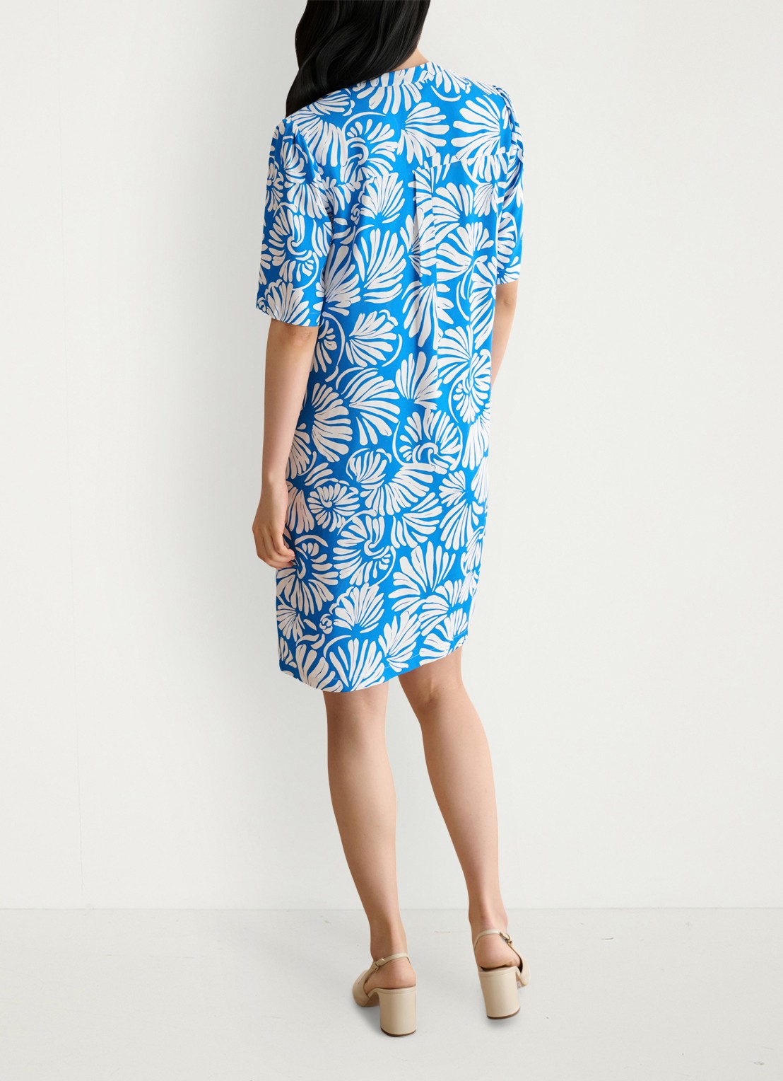 Hobbs Lucille mini tuniekjurk met print  - achterkant 6 blauw