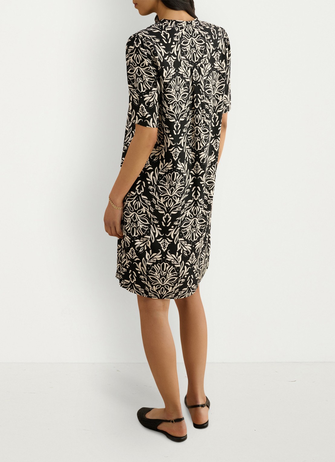 Hobbs Lucille mini tuniekjurk met print  - achterkant 6 zwart