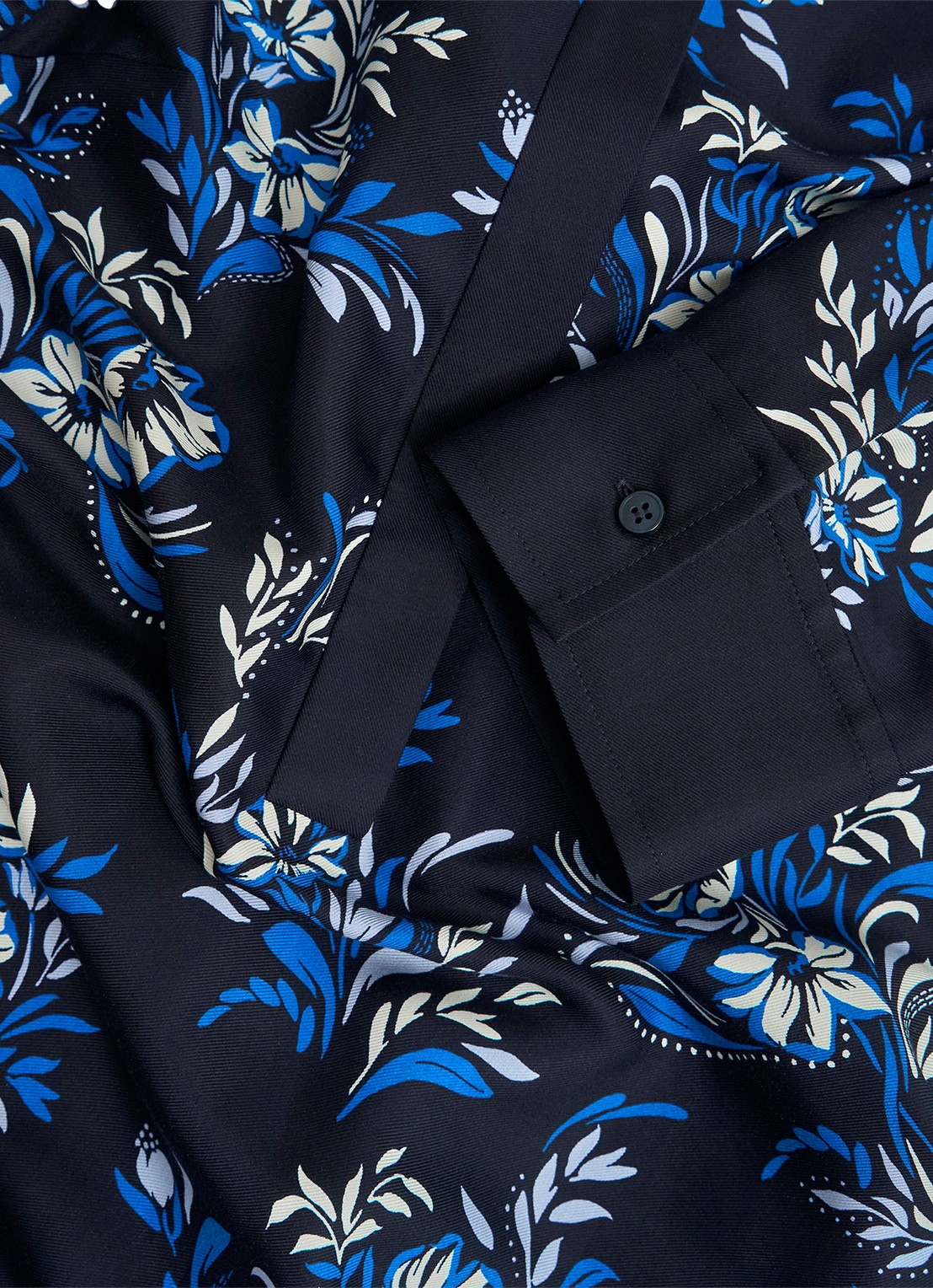 Hobbs Marciella mini tuniekjurk met bloemenprint - detail 5 donkerblauw