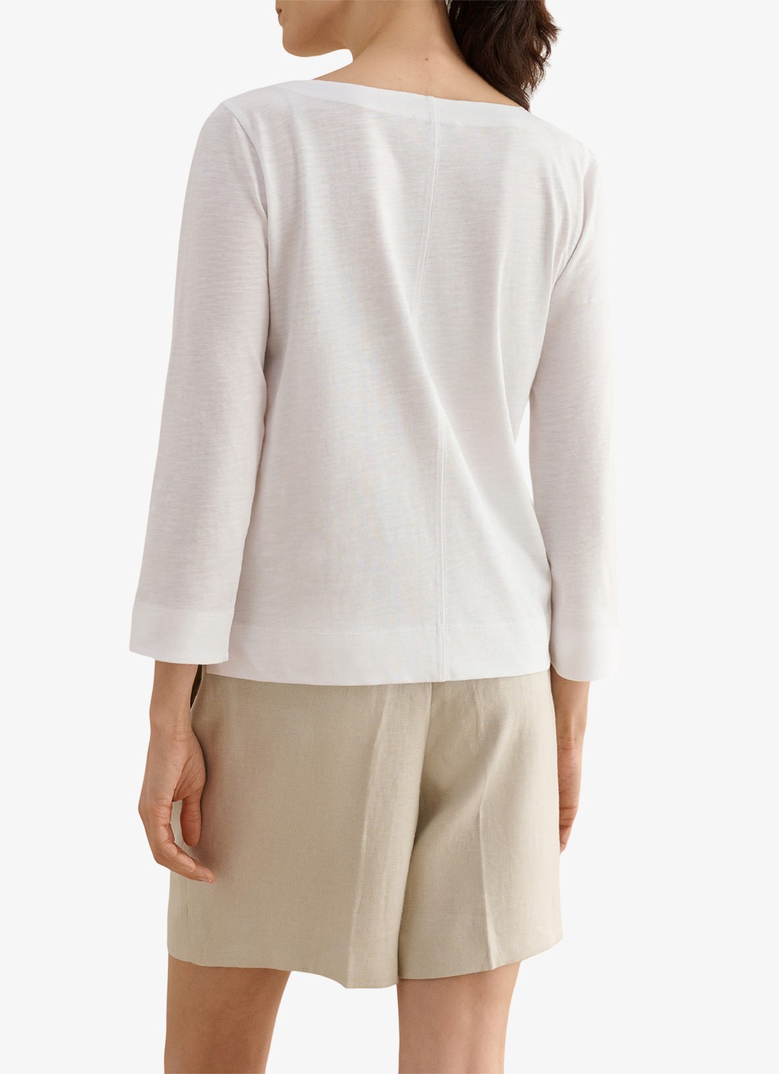 Hobbs Martie longsleeve met boothals - achterkant 5 wit