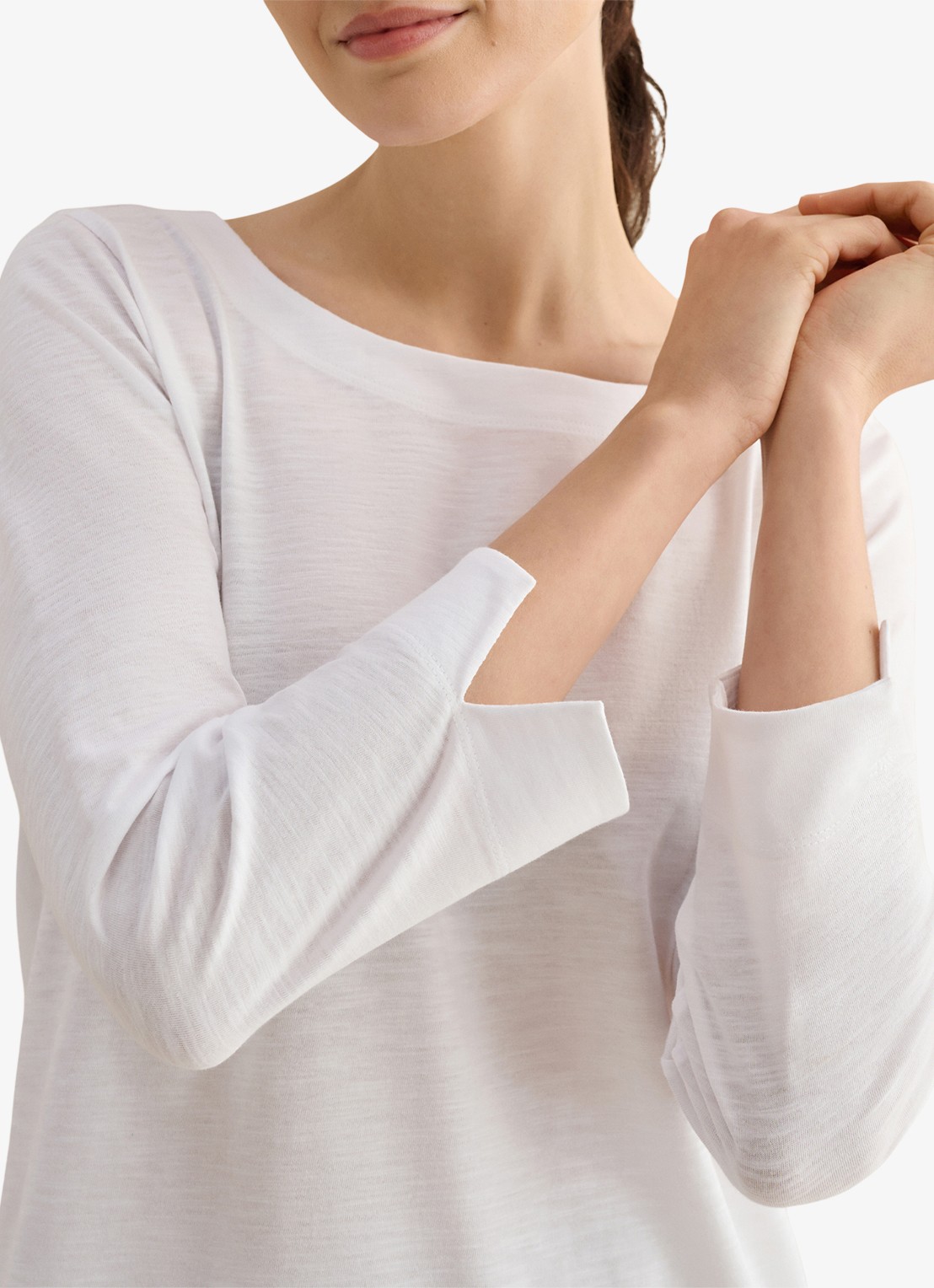Hobbs Martie longsleeve met boothals - detail 4 wit