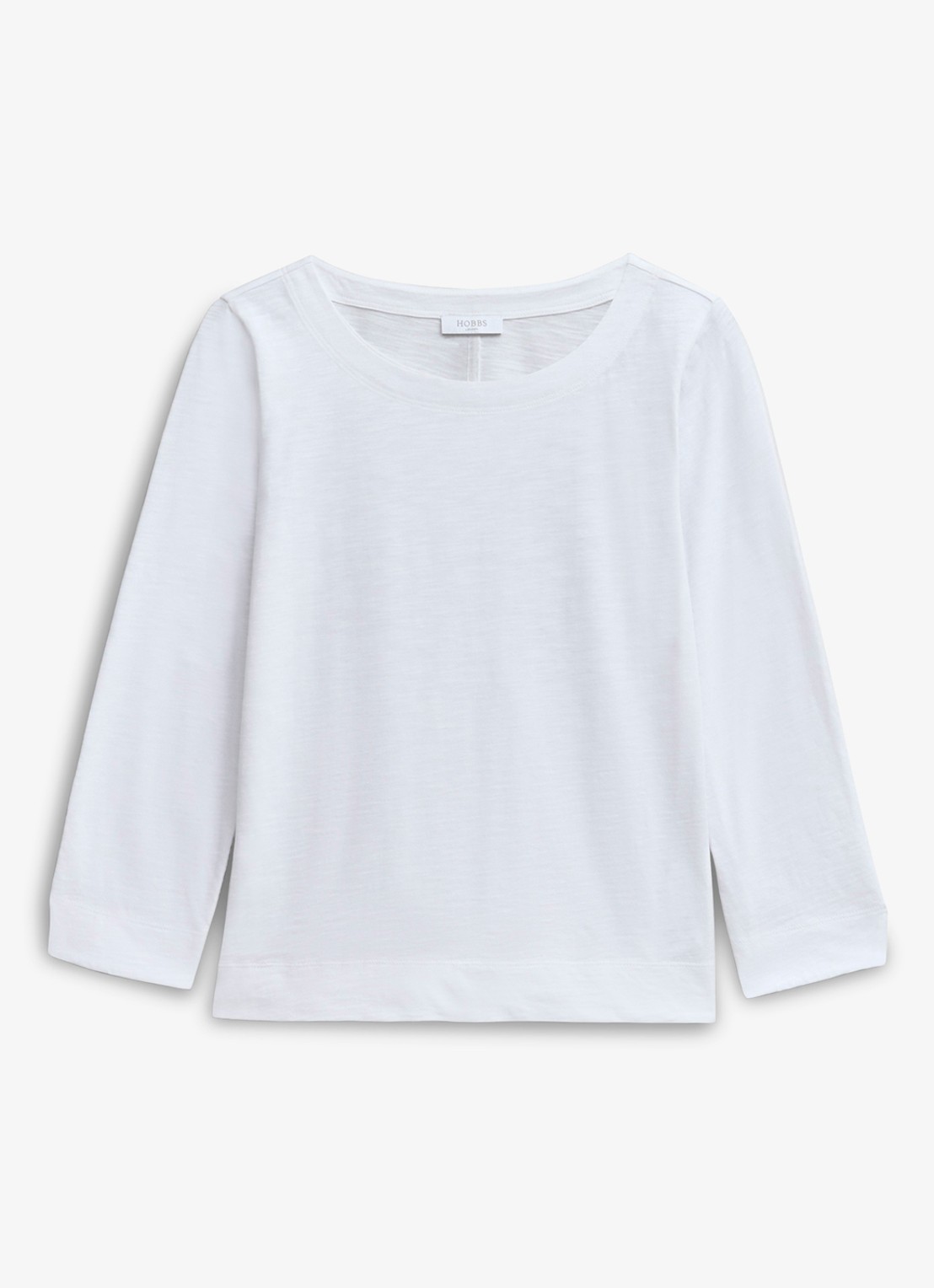 Hobbs Martie longsleeve met boothals - voorkant wit