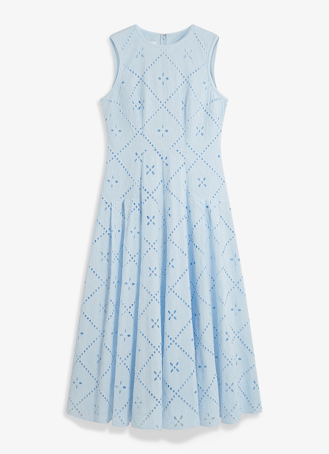 Hobbs Midi jurk met borduring - voorkant lichtblauw