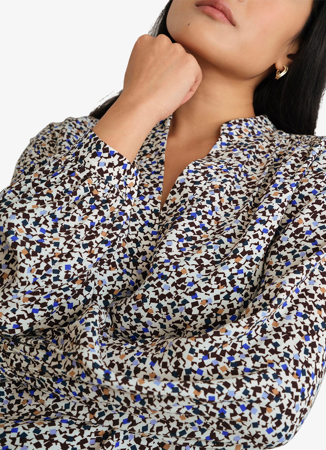 Hobbs Mila blouse met grafische print - detail 5 multicolor