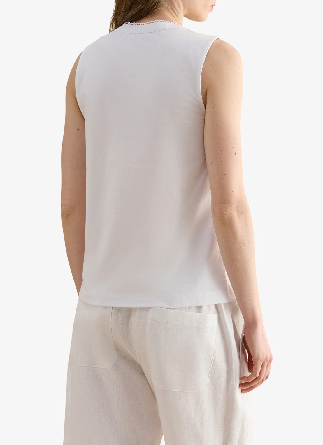 Hobbs Millie top met broderie - achterkant 5 wit