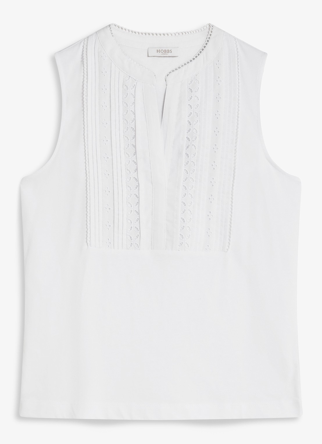 Hobbs Millie top met broderie - voorkant wit