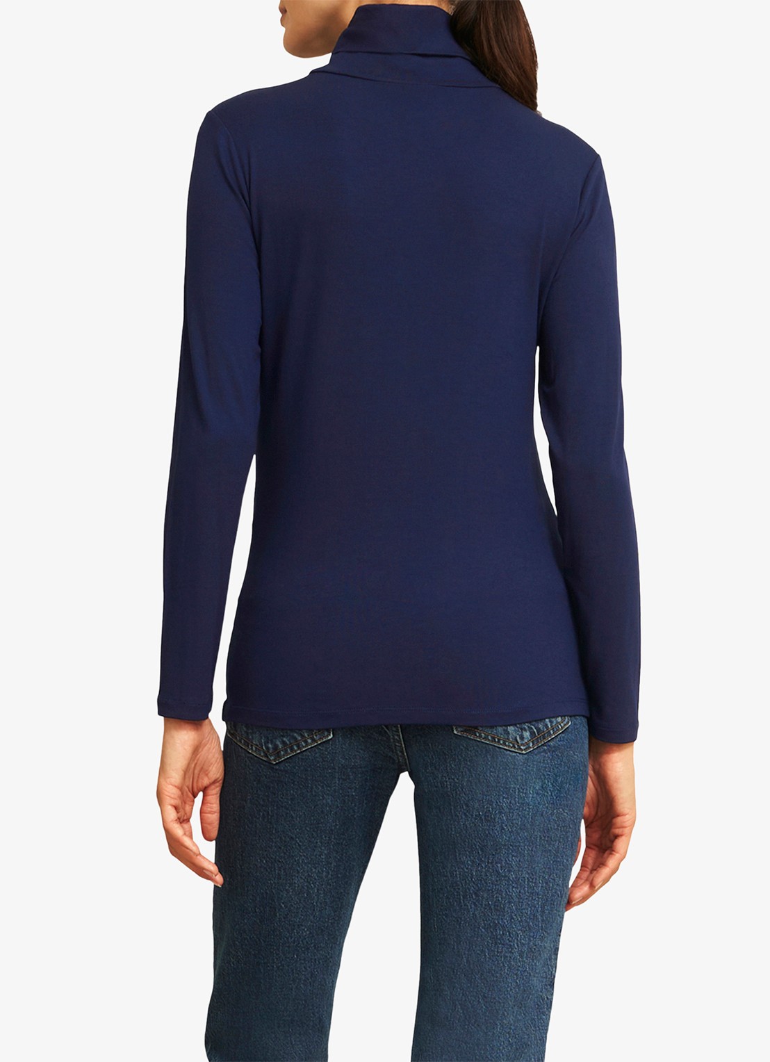 Hobbs Mischa top met col - achterkant 4 donkerblauw