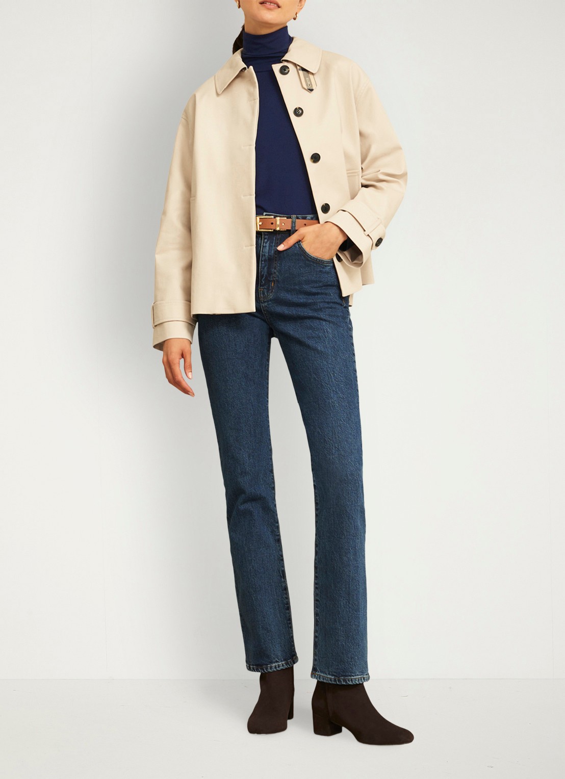 Hobbs Mischa top met col - detail 3 donkerblauw