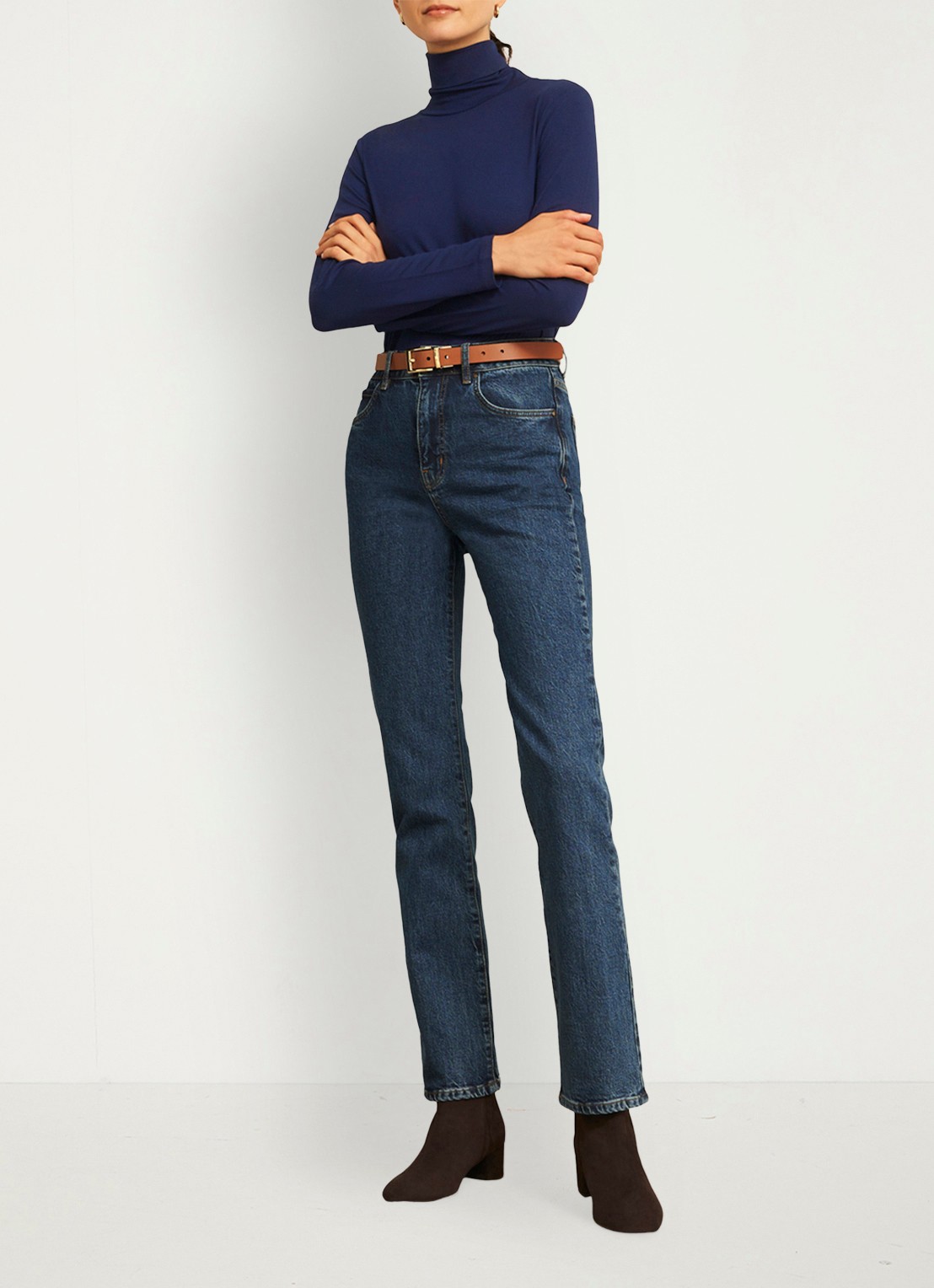 Hobbs Mischa top met col - voorkant 6 donkerblauw