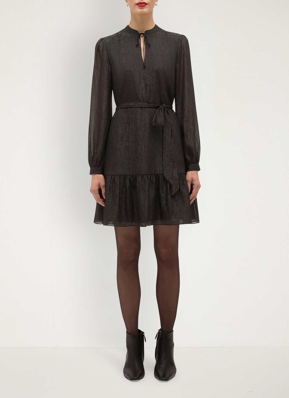 Hobbs Morena mini jurk met strass - voorkant 8 zwart