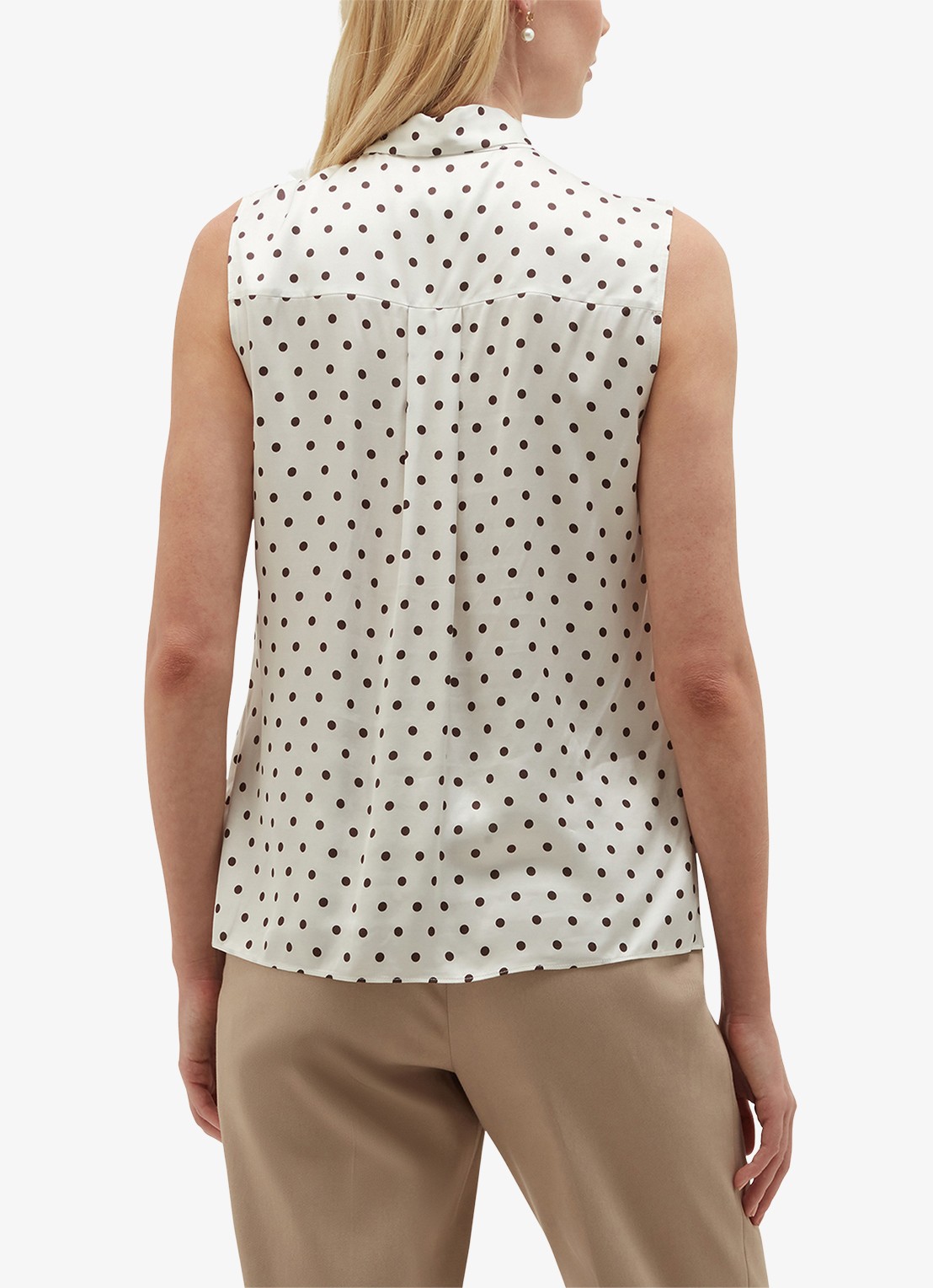 Hobbs Natasha top met stippenprint - achterkant ivoor