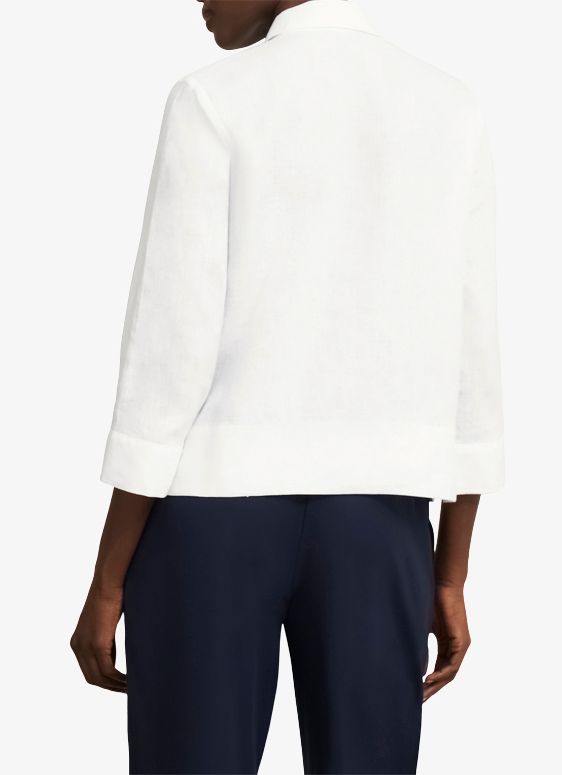Hobbs Nita blouse van linnen - achterkant 9 wit