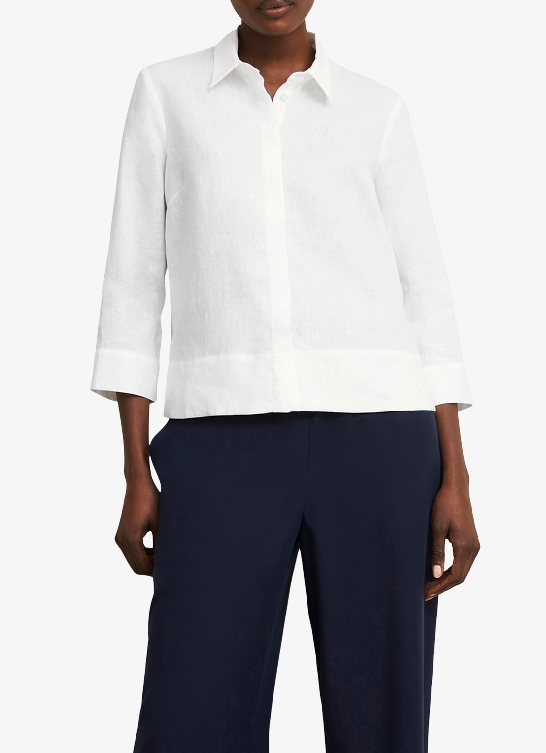Hobbs Nita blouse van linnen - detail wit