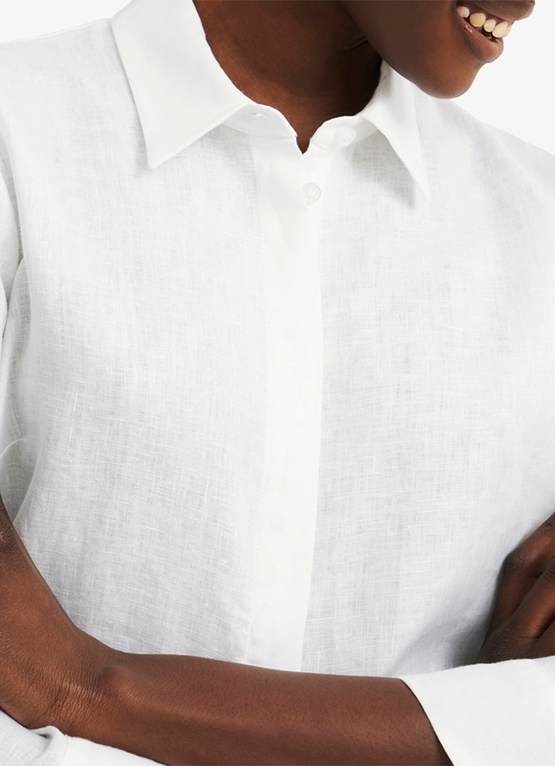 Hobbs Nita blouse van linnen - detail 2 wit