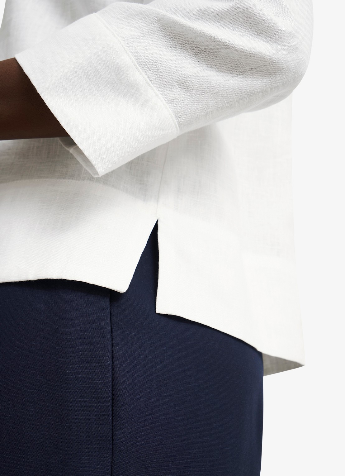 Hobbs Nita blouse van linnen - detail 3 wit