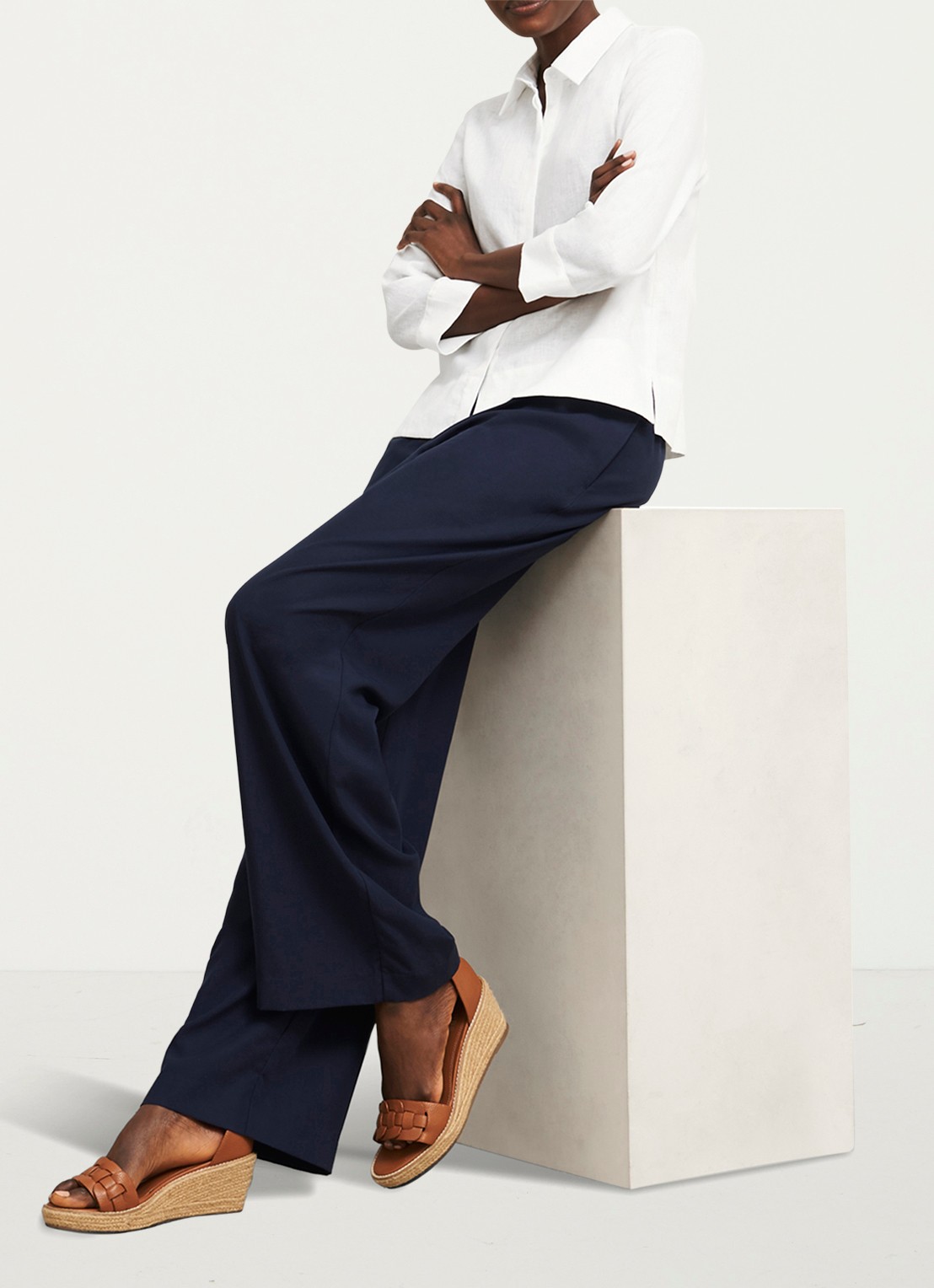 Hobbs Nita blouse van linnen - detail 4 wit