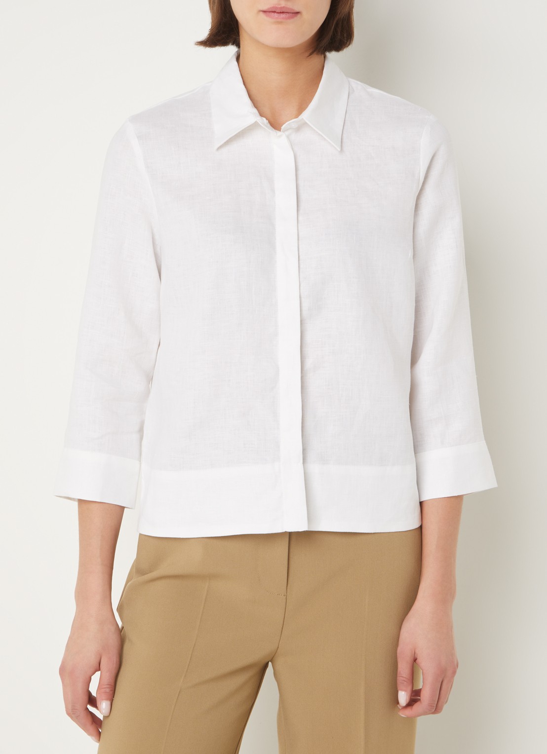 Hobbs Nita blouse van linnen - detail 5 wit