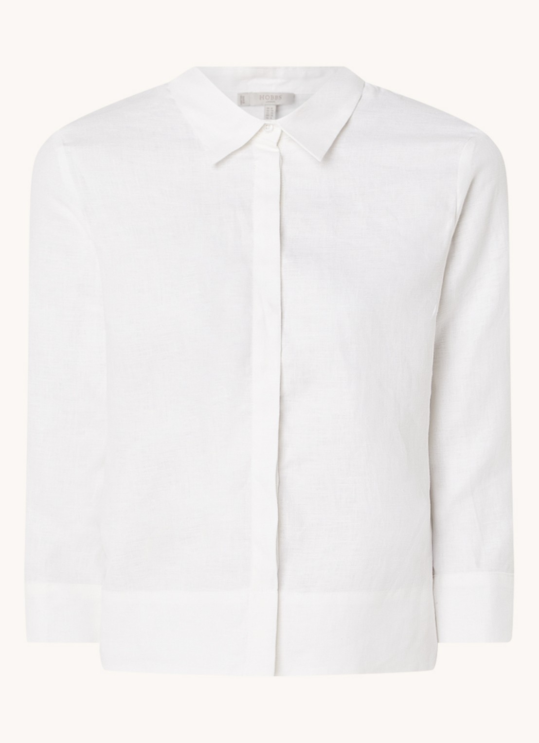 Hobbs Nita blouse van linnen - voorkant 8 wit