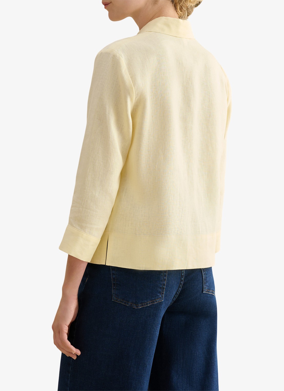 Hobbs Nita blouse van linnen - achterkant 3 geel