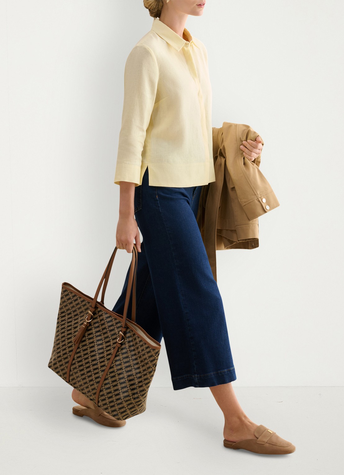 Hobbs Nita blouse van linnen - voorkant 5 geel