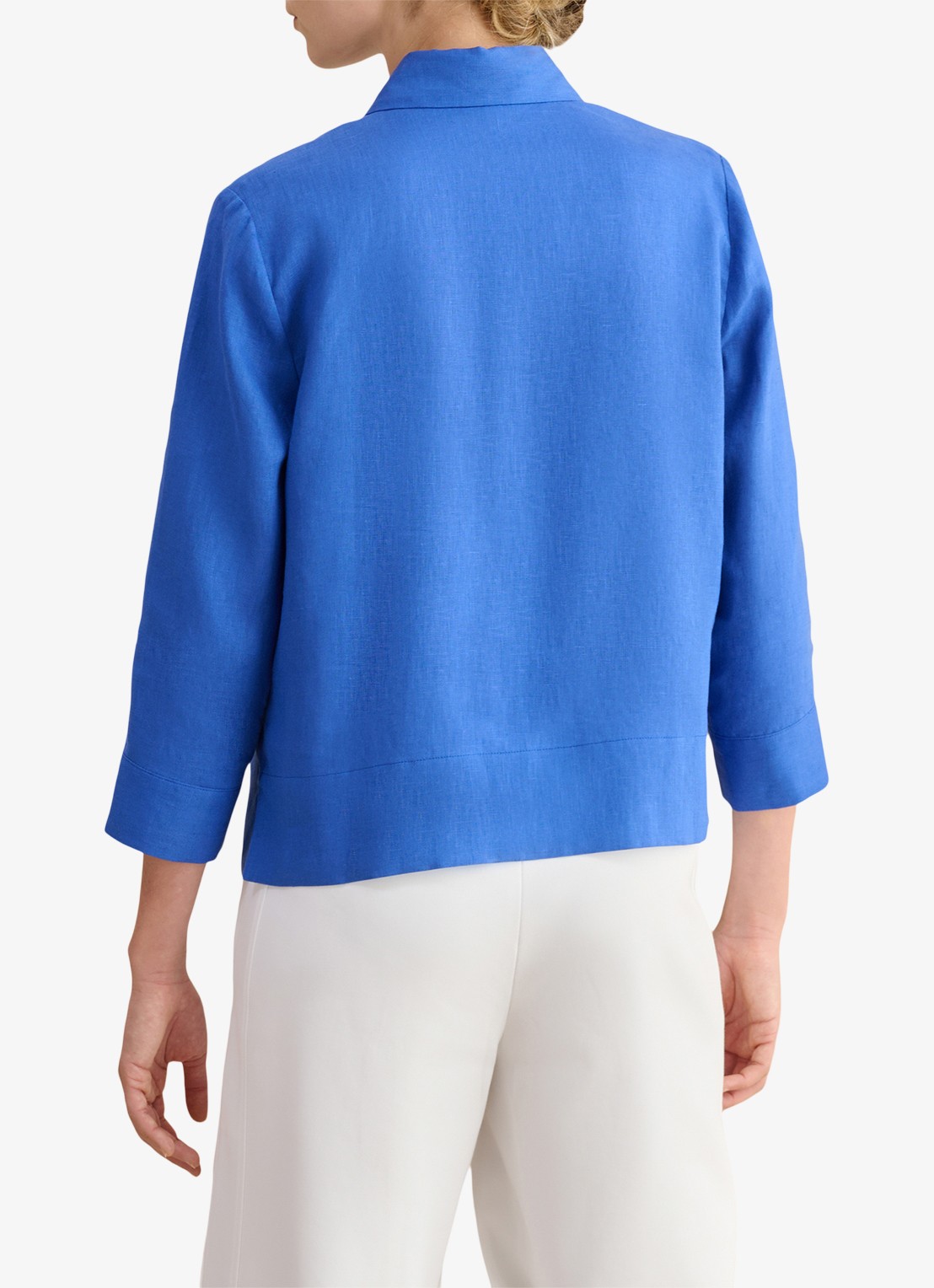 Hobbs Nita blouse van linnen - achterkant 3 blauw