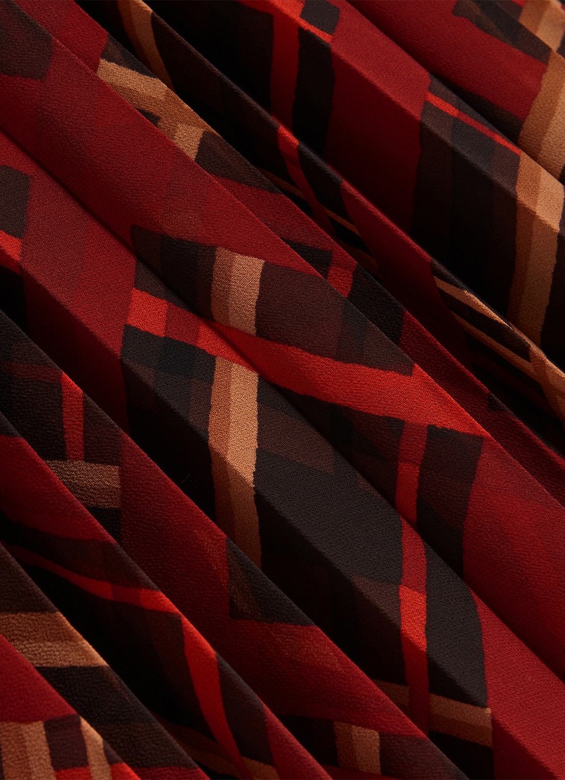 Hobbs Ophelia maxi blousejurk met ruitdessin en plooien - detail 8 bruin