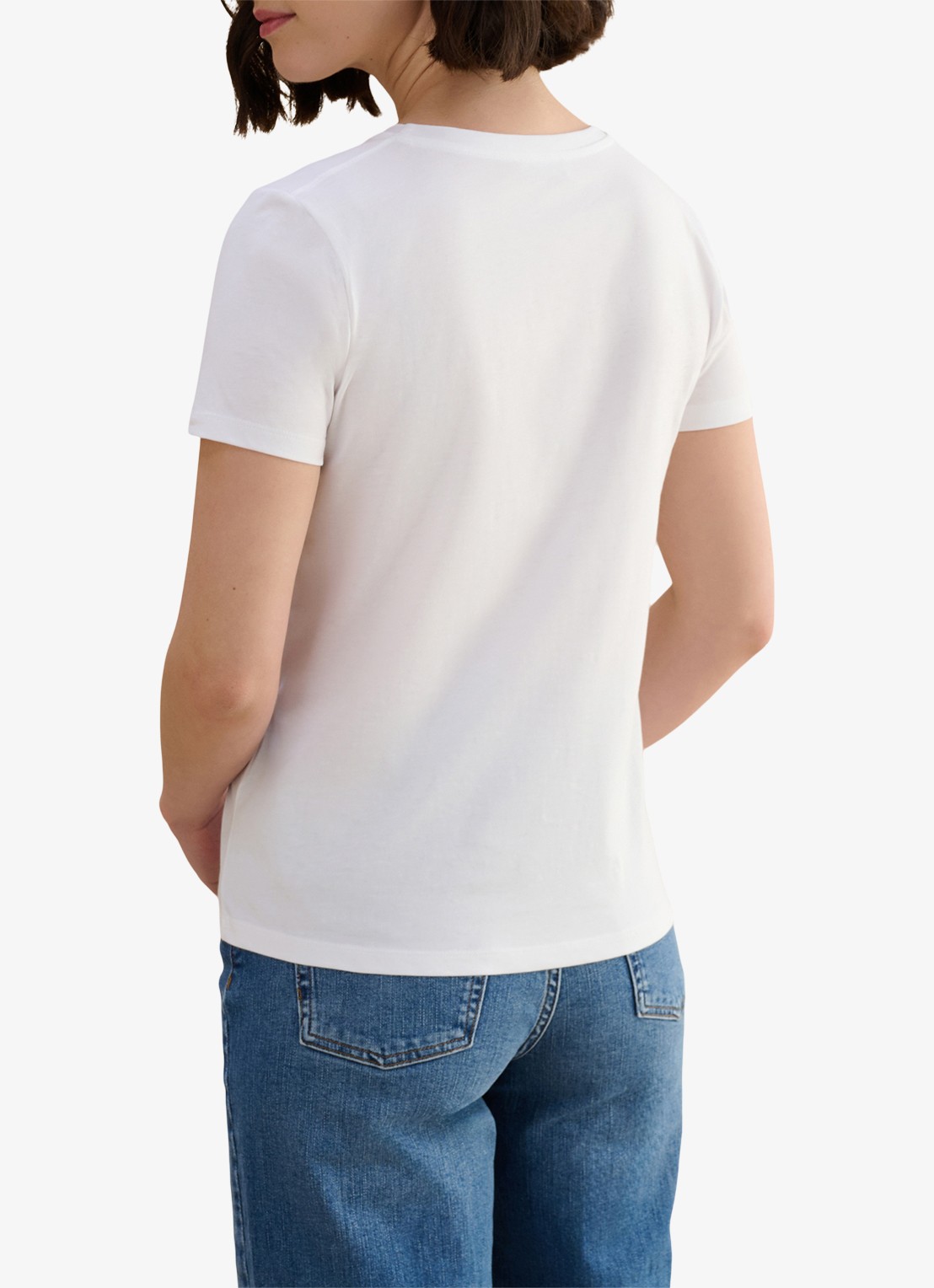Hobbs Pixie T-shirt met print en ronde hals - achterkant 3 wit