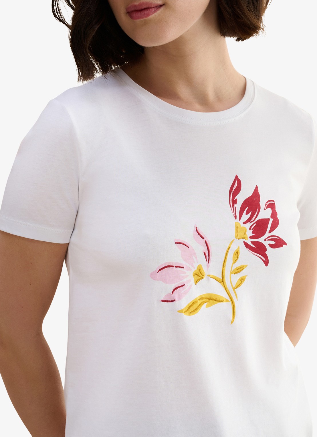 Hobbs Pixie T-shirt met print en ronde hals - detail 4 wit