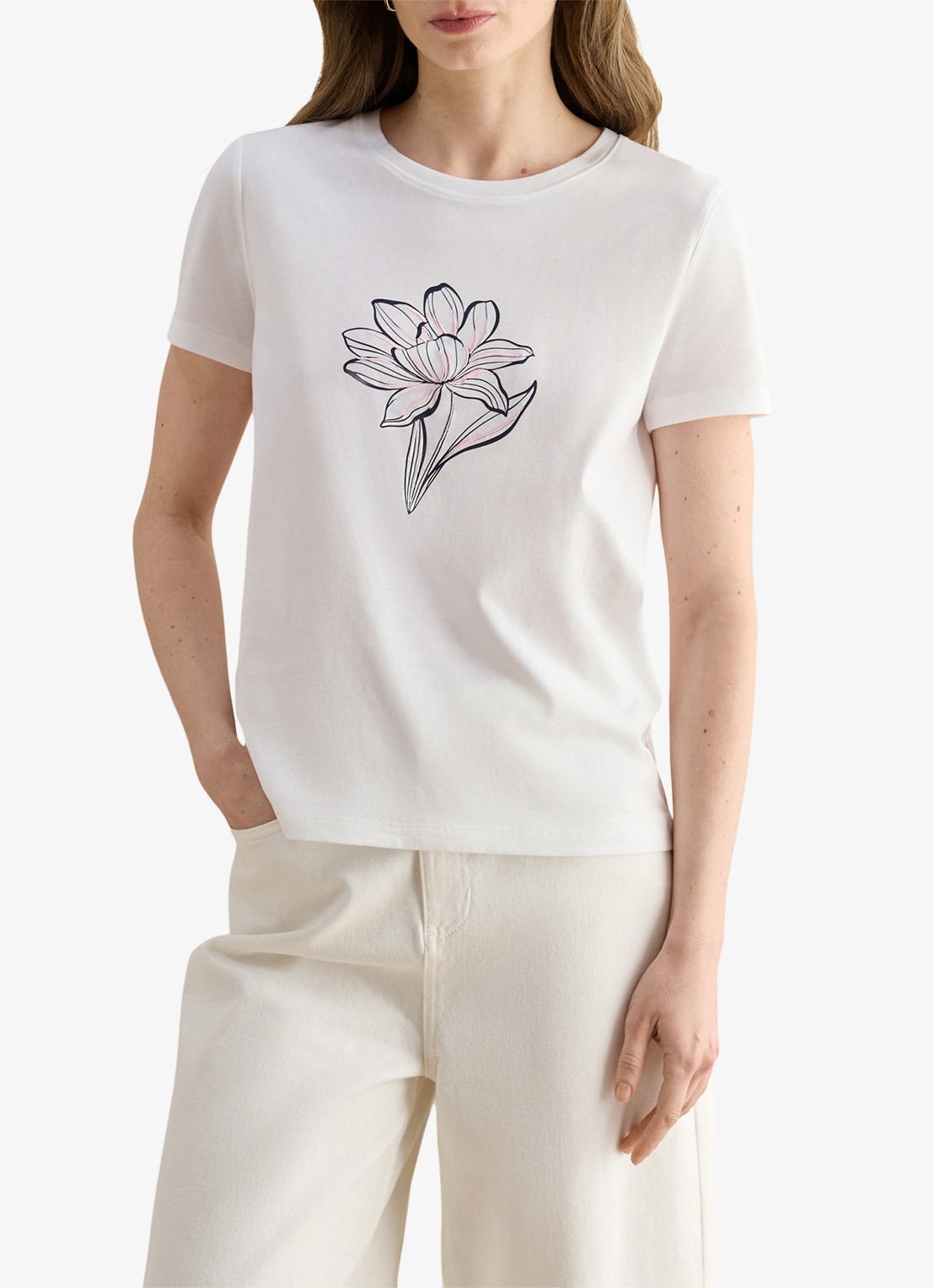 Hobbs Pixie T-shirt met print - detail 2 wit