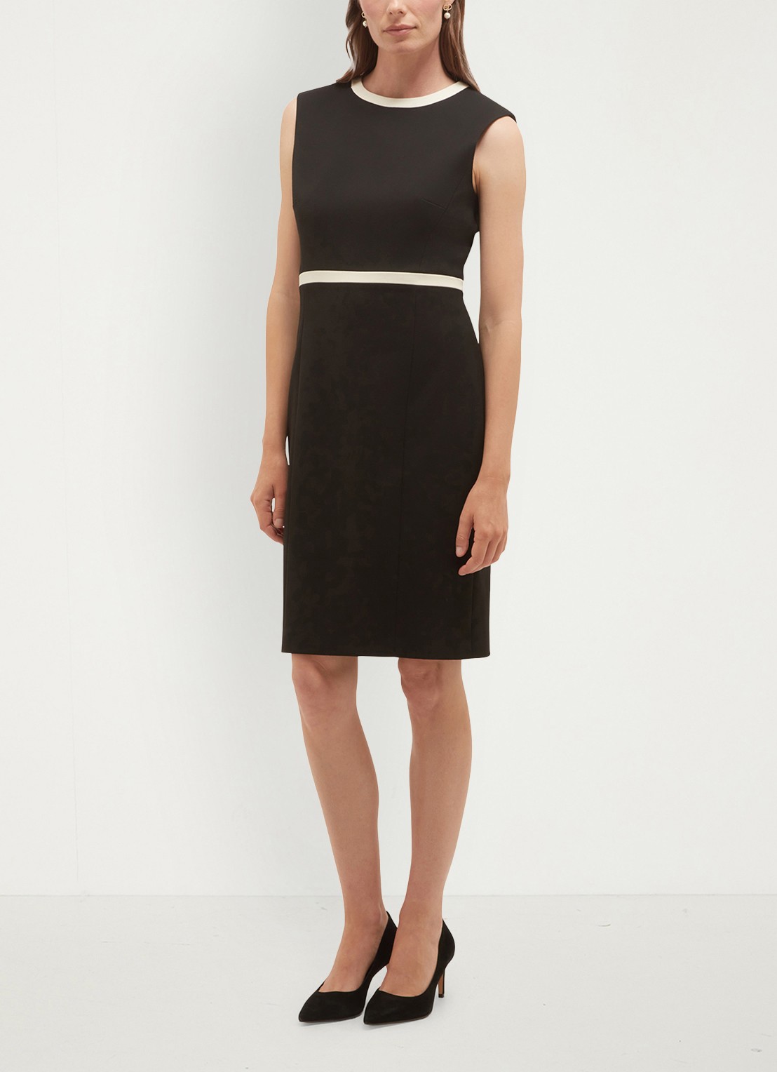 Hobbs Rosalind mini kokerjurk  - voorkant 3 zwart