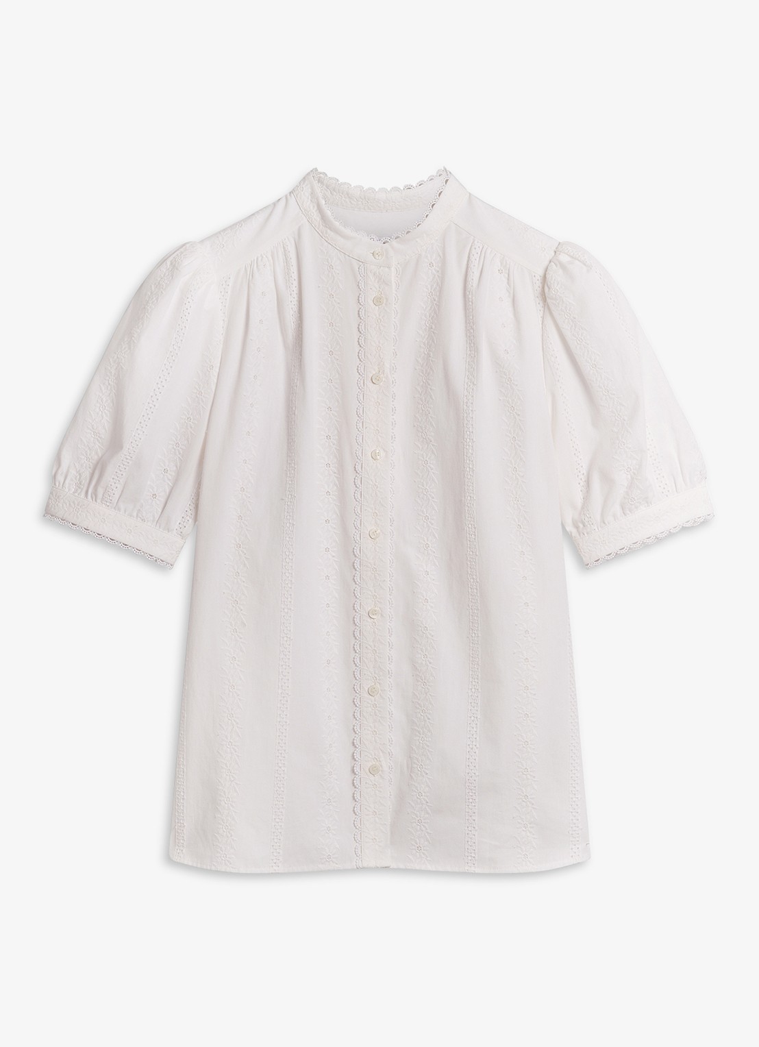 Hobbs Sawyer blouse met borduring  - voorkant 4 wit