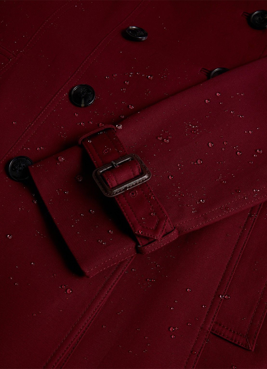 Hobbs Skylar double-breasted trenchcoat met strikceintuur - detail 6 bordeauxrood