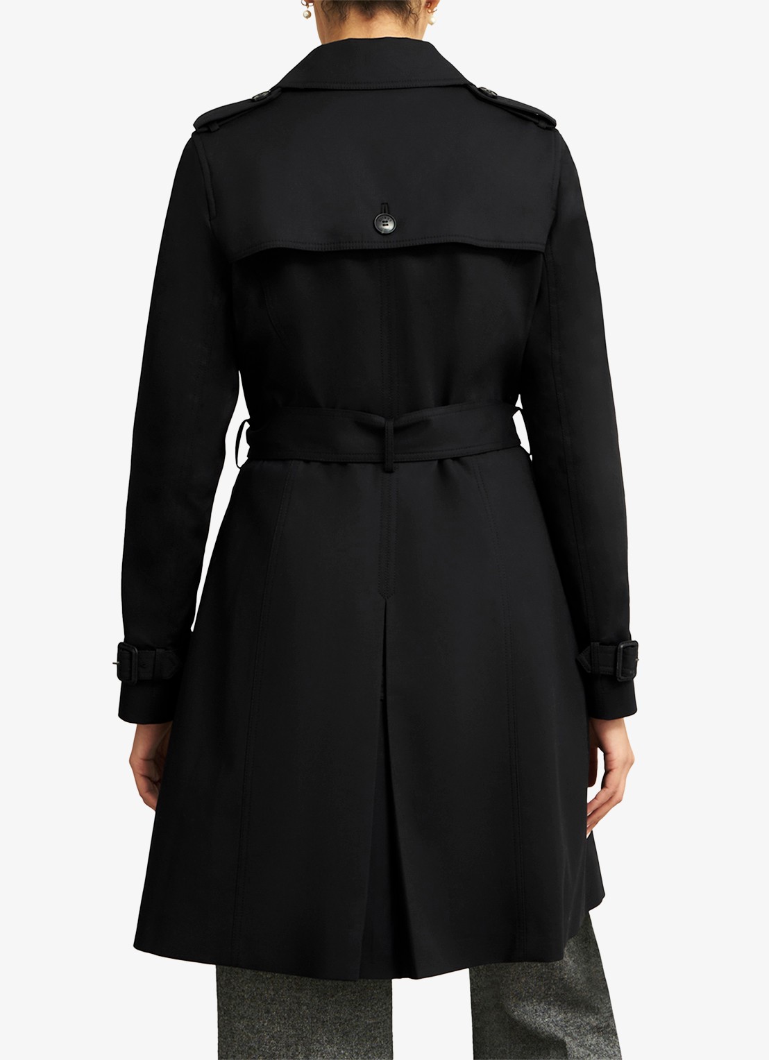 Hobbs Skylar trenchcoat met steekzakken - achterkant 7 zwart