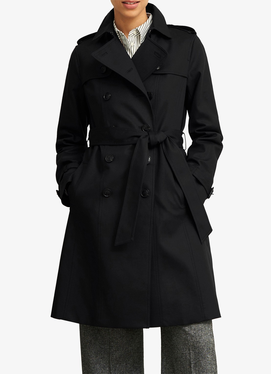 Hobbs Skylar trenchcoat met steekzakken - detail 3 zwart