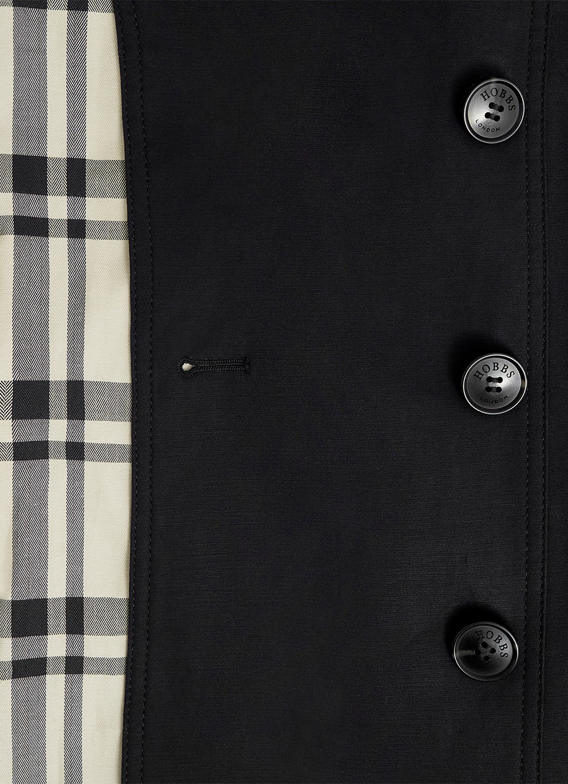 Hobbs Skylar trenchcoat met steekzakken - detail 6 zwart