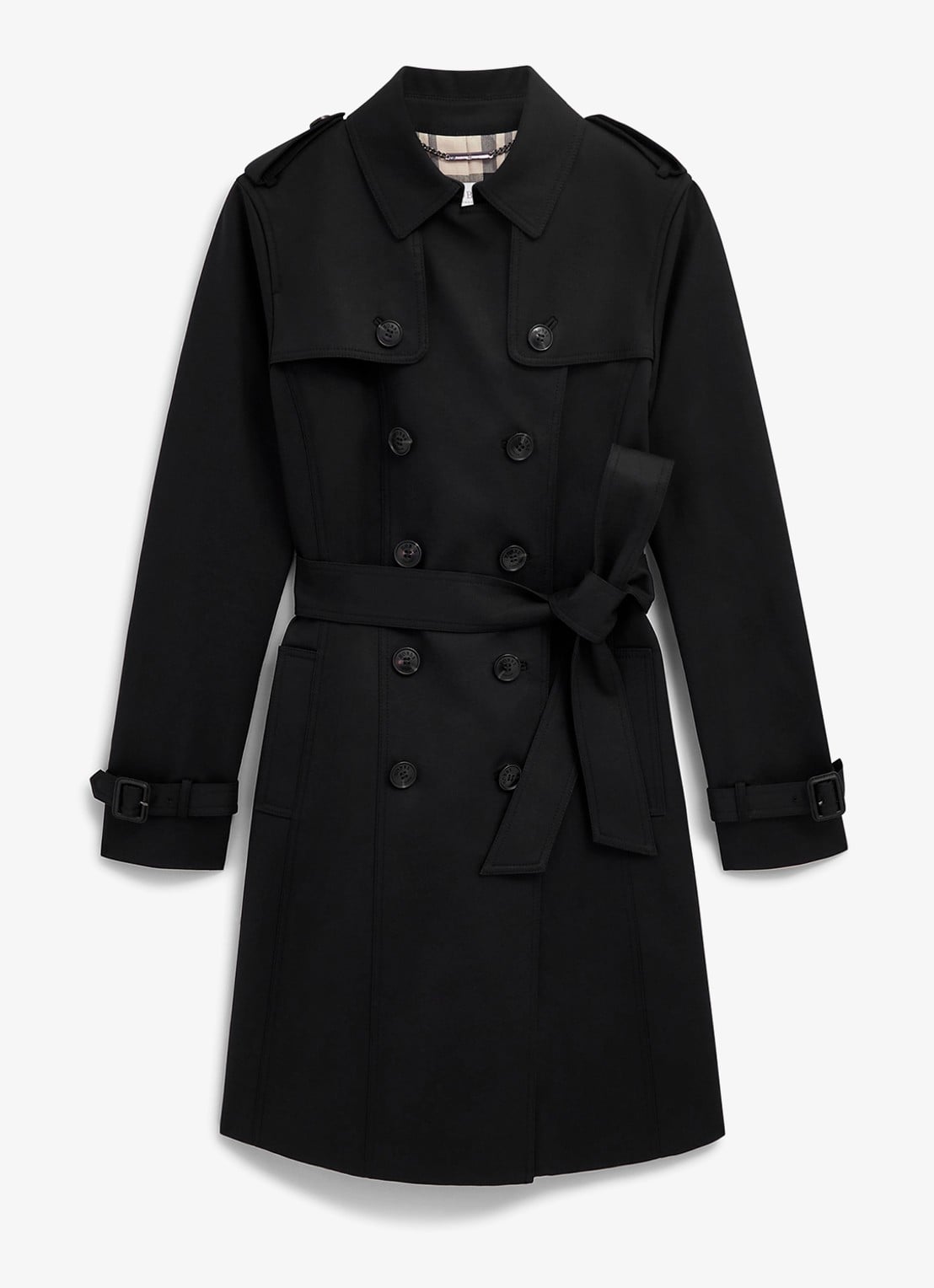 Hobbs Skylar trenchcoat met steekzakken - voorkant zwart