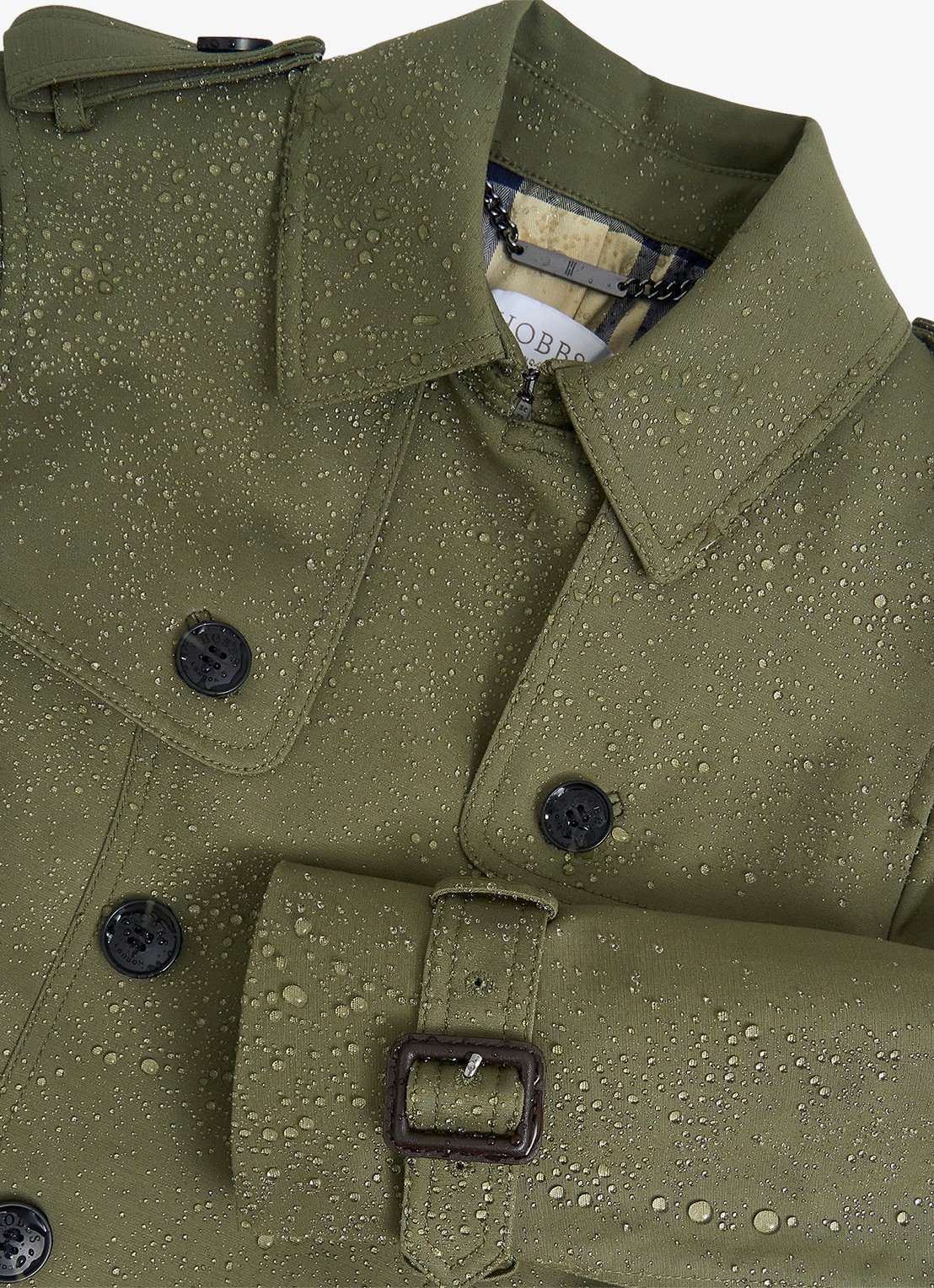 Hobbs Skylar trenchcoat met steekzakken - detail 6 olijfgroen