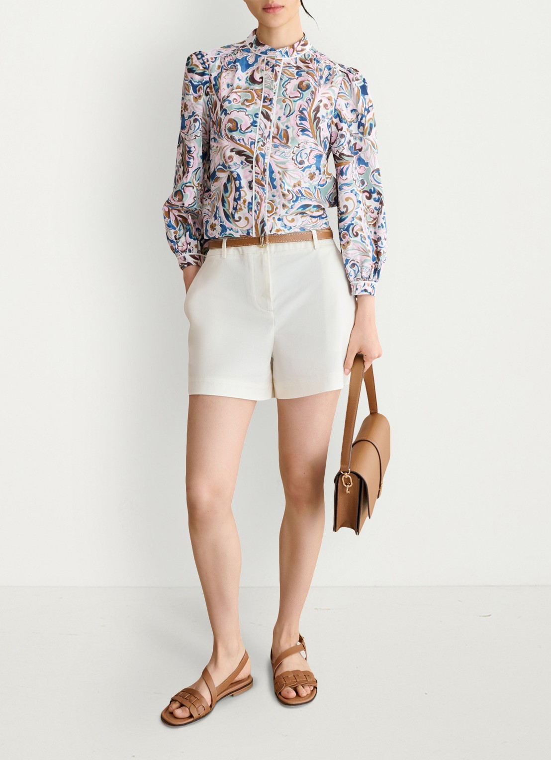 Hobbs Soraya blouse met print - detail 5 donkerblauw