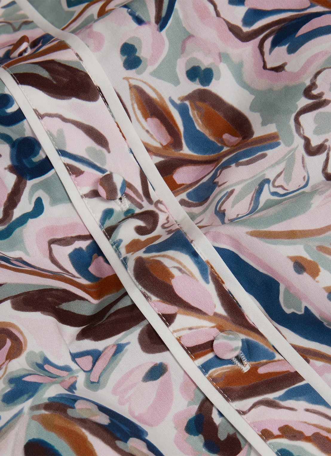 Hobbs Soraya blouse met print - detail 6 donkerblauw