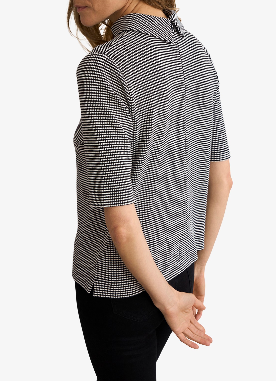 Hobbs Tali top in katoenblend met streepprint - achterkant donkerblauw