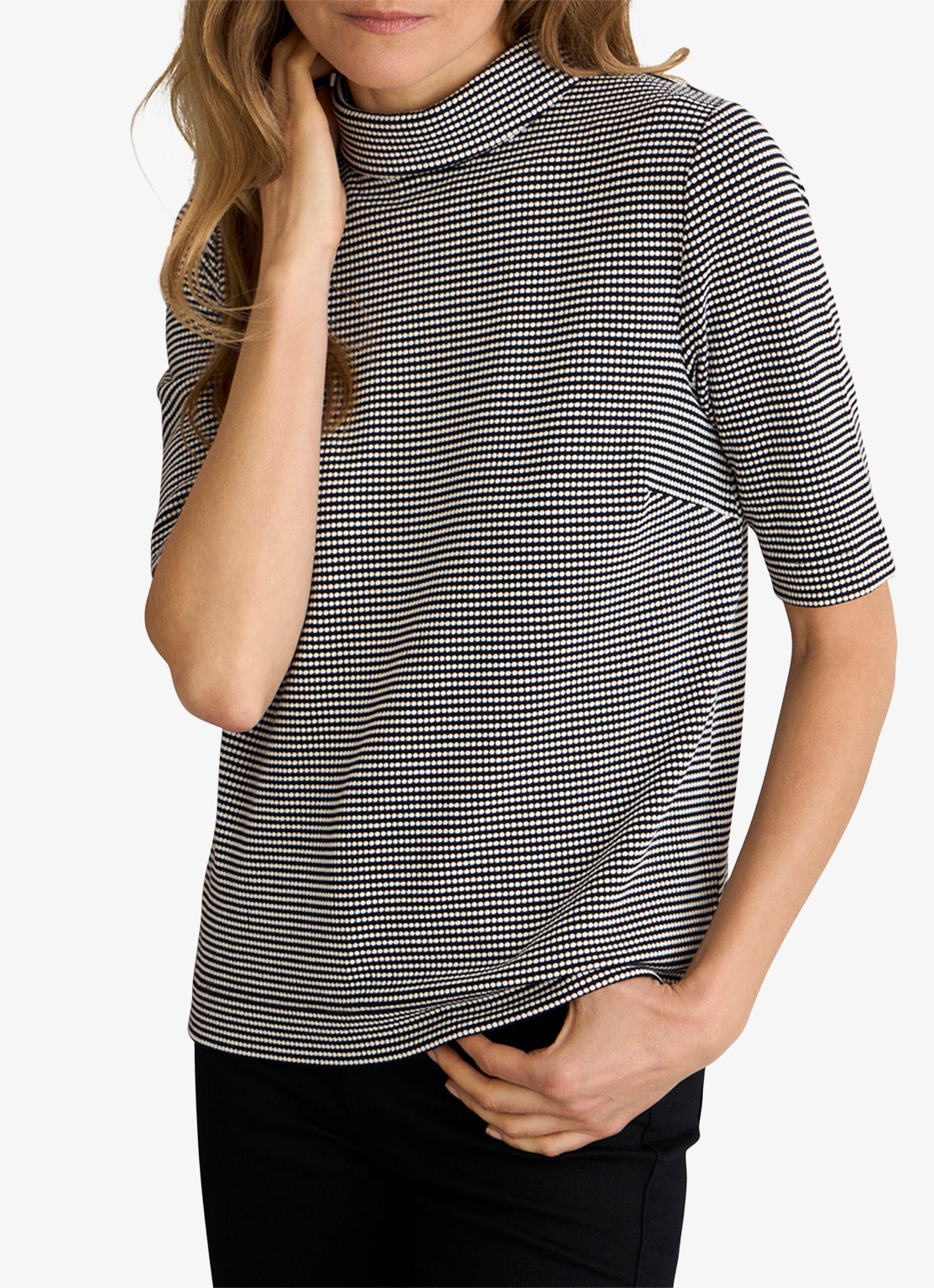 Hobbs Tali top in katoenblend met streepprint - detail 3 donkerblauw