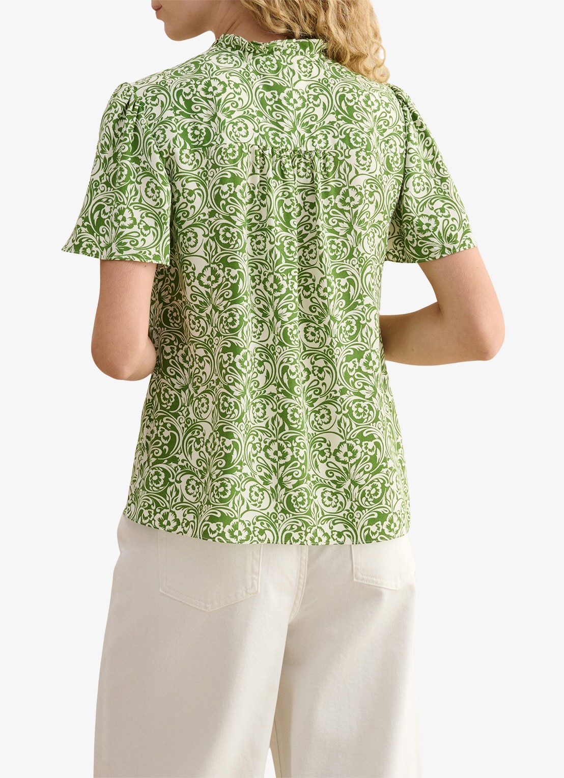 Hobbs Tania tuniek met bloemenprint - achterkant groen