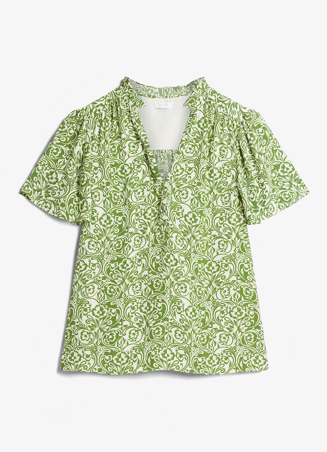 Hobbs Tania tuniek met bloemenprint - voorkant 2 groen