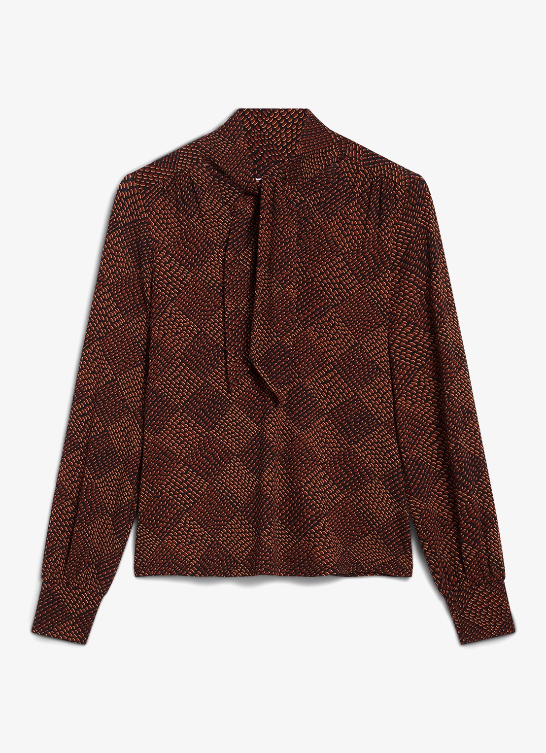 Hobbs Tarini top met print en sjaalkraag - voorkant rood